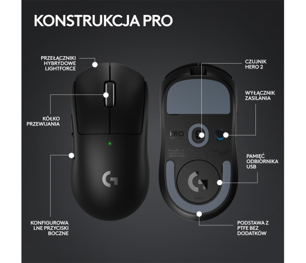 LOGITECH G PRO X Superlight 2 czarny - 1172768 - zdjęcie 12